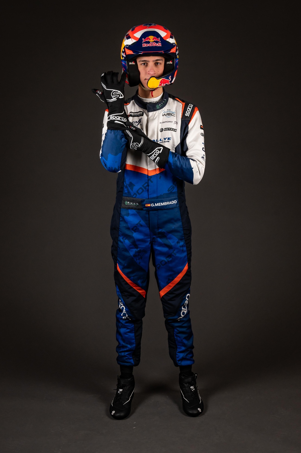 Gil Membrado portrait wearing Rallye Team Spain race suit